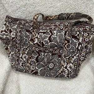 Vera Bradley Brown and Cream Tote Bag with Intricate Design